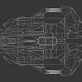 Futuristic Cosmic Aerospace Spacecraft Module With Metallic Structure Blue And Gold Lights Mechanical Design