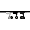Track Mounted Downlights And Spotlights With Multiple Heads Black Silver Finish