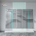 Clothing Store Display Cabinet Display Rack Baking Paint Backboard Store Display Rack 3d model