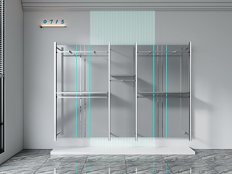 Clothing Store Display Cabinet Display Rack Baking Paint Backboard Store Display Rack 3d model