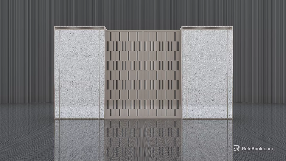 Gray Textured Building Components With Grid Patterned Hollow Center And Solid Sides On Smooth Floor 3d model