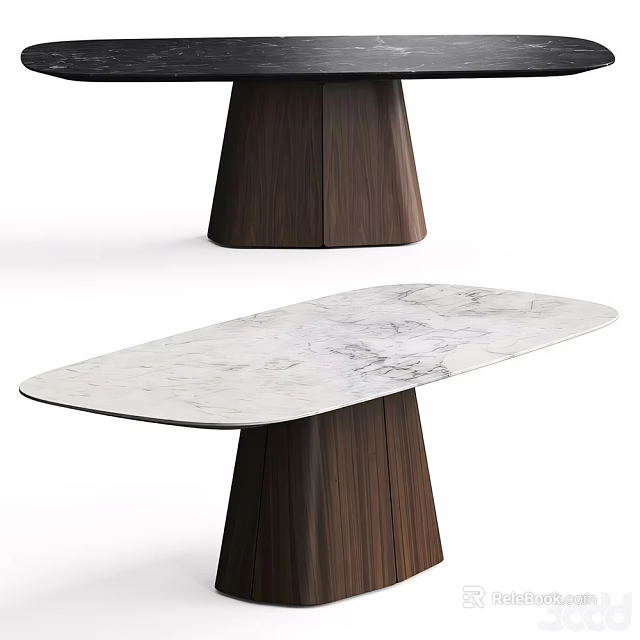 Modern Bar Counter Design With Sleek Marble Top And Wooden Base Structure 3d model 