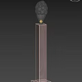 Pink Marble Floor Lamp With Transparent Glass Ball Cluster Illuminated In Modern Interior