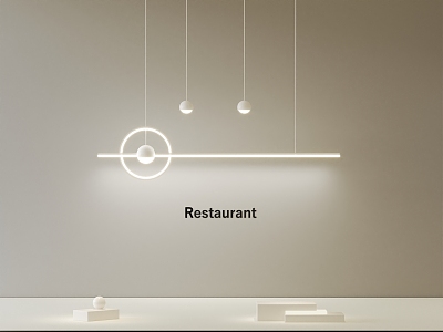 Simple chandelier lighting dining room lamp atmosphere lamp wall washer decorative lamp 3d model