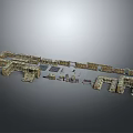 Intricate Historical Building Model Featuring Courtyard Layout And Multiple Structural Details