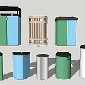 Modern trash can 3d model