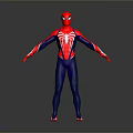 Spider Man Costume Red And Blue With White Spider Logo Arms Outstretched Body View