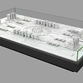 Professional Commercial Equipment for Urban Model Display with Glass Cover and Building Models
