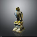 Detailed Eagle Statue With Intricate Feather Design Perched On Stone Pedestal