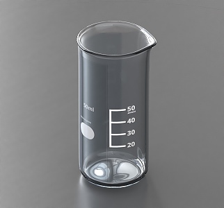 High Beaker Experimental Ware Beaker Laboratory Glassware 50 ml Beaker High Beaker Experimental Ware Beaker Laboratory Glassware 50mm 3d model