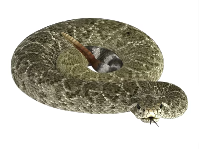 Rattlesnake with binding and tongue-spitting animation Viper Snake 3d model