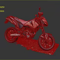 Modern Red And Black Sporty Motorcycle Design With Sleek Body And Black Wheels