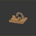 Realistic 3D Rendering of Brown Segmented Worm Curled On Orange Textured Surface 3d model
