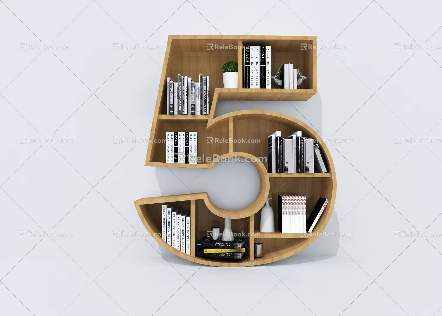 Bookcase Bookshelf Digital Bookshelf Creative Bookshelf Storage Rack 3d model