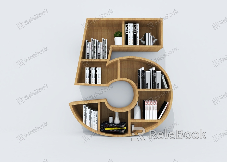 Bookcase Bookshelf Digital Bookshelf Creative Bookshelf Storage Rack model