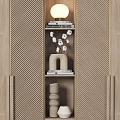 Quiet Wind Bookcase Decorative Cabinet 3d model