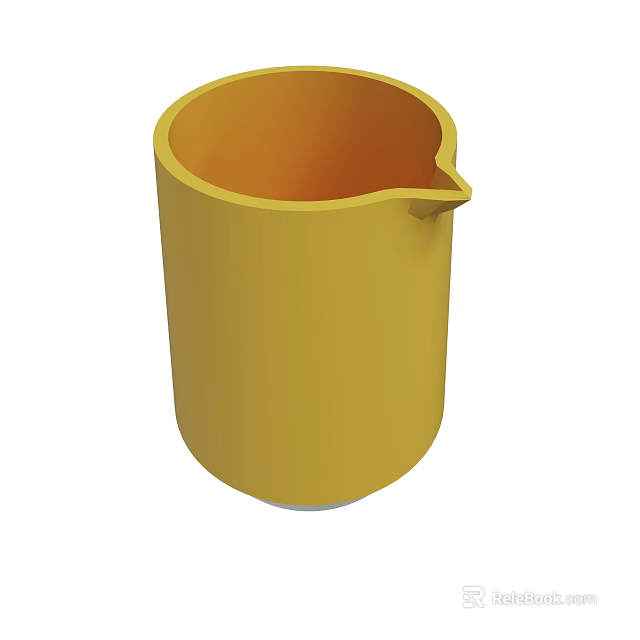 Yellow Cylindrical Kitchen Tool With Spout For Daily Use And Storage 3d model 
