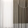 Stylish White And Plaid Curtains With Modern Design For Home Decor