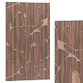 Stylish Wood Grain Decorative Panels Featuring Intricate Cut Out Patterns 3d model