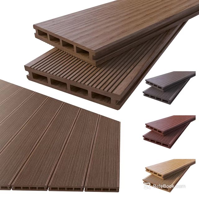 Stone Wood Planks with Diverse Colors and Textures for Interior Flooring Use 3d model 