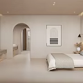 Cozy Apartment Bedroom With Neutral Tones Beds And Sofa