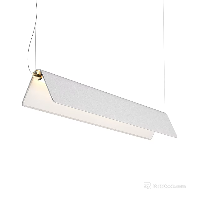Modern Rectangular Pendant Light With Sleek Design And Matte White Finish Suspended By Thin Cables 3d model 
