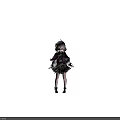 Anime Female Character With Lavender Hair Yellow Flower Accessories And Purple White Star Skirt