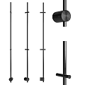 Modern Black Metal Bathroom Cabinet Rack With Sturdy Poles And Mounting Brackets