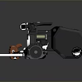 Classic Black Motorcycle with Metallic Body Classic Exhaust Pipes and Headlight Design