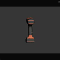 Orange And Black Cordless Power Drill With Ergonomic Grip And Rechargeable Battery
