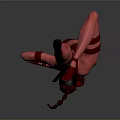 Woman Performing Aerial Hoop Handstand in Red Leotard Against Grey Background