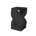 Modern Black Side Table With Intertwined Geometric Structure Textured Surface And Hollow Center Design