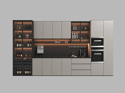 Italian Wine Cabinet Combination 3d model