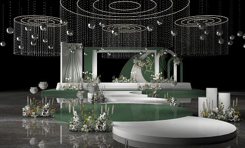 Modern Wedding Scene Ballroom Show Wedding 3d model