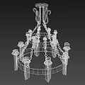 Vintage Industrial Metal Chandelier With Circular Frame And Candle Shaped Lights