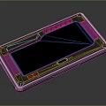 Dark Tech Device With Metal Frame Touch Surface Buttons And Ports