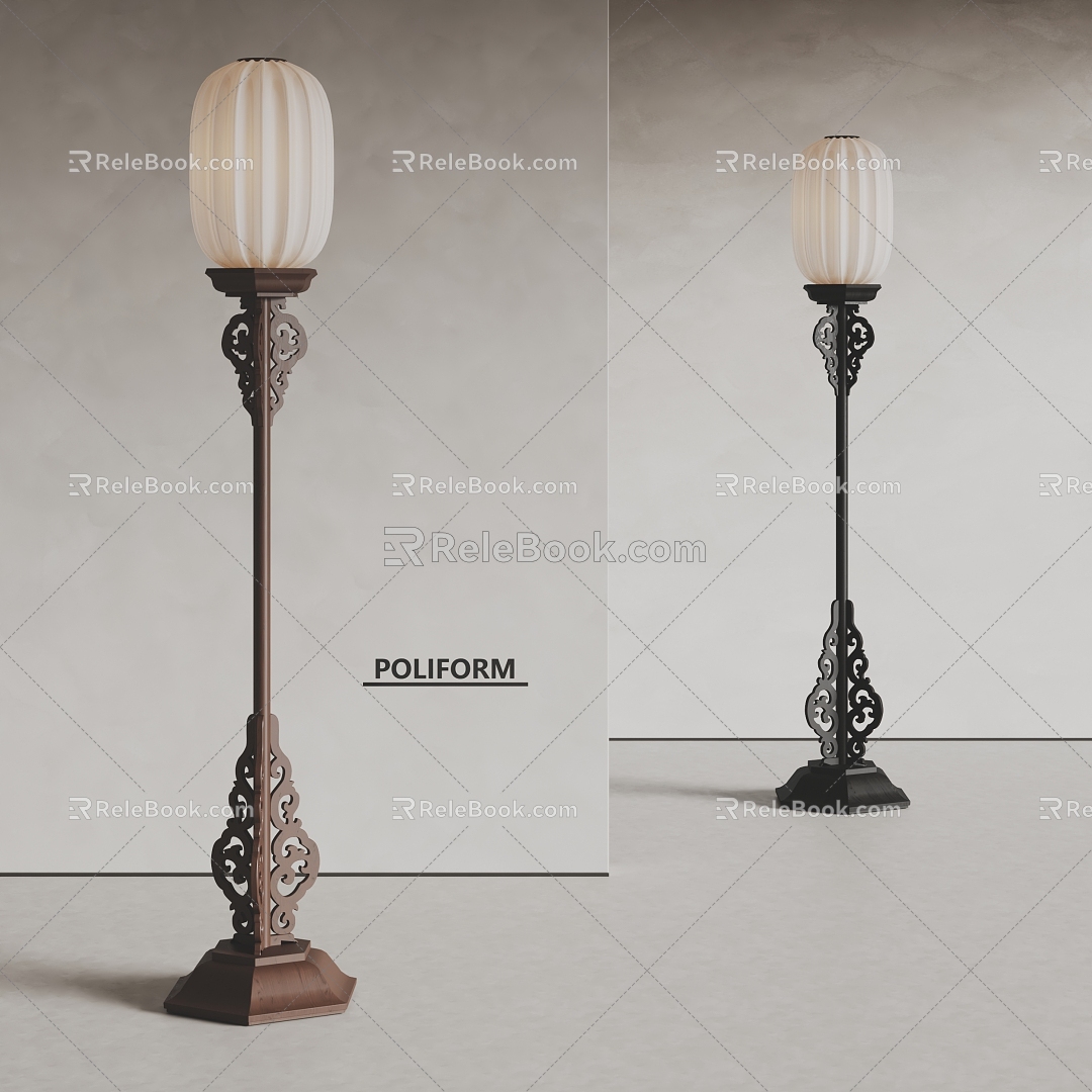 Poliform new Chinese floor lamp solid wood floor lamp Zen floor lamp model