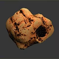Natural Copper Colored Stone Exhibiting Irregular Shape Black Veins And Textured Surface