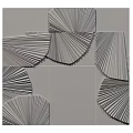 Modern Fan Shaped Striped Wall Decor With Geometric Arrangement On Gray Background