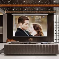 Modern Home Theater Room With Shelves Sofas And Star Ceiling
