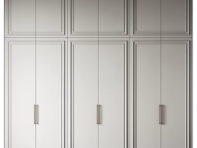 Sleek Modern Chest of Drawers With White Finish And Metal Handles For Home Storage 3d model