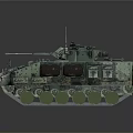 Detailed Modern Military Armored Tank With Camouflage Turret Tracks And Equipment