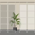 Modern glass partition metal partition optical axis screen partition 3d model