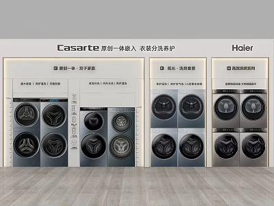 Casarte and Haier Premium Washing Machines Integrated Design Categorized Laundry Care Home Appliance Series 3d model