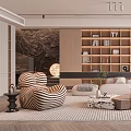 Modern sofa coffee table combination 3d model