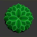 Vibrant Green Spherical Plant With Layered Leaves And Shiny Reflective Surface