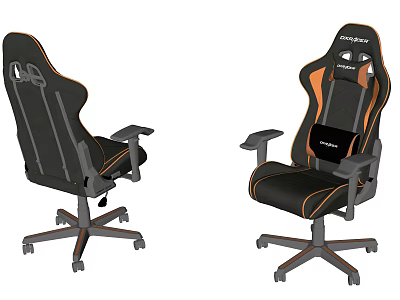 Black and Orange Ergonomic Office Gaming Leisure Chair with Armrests Swivel Base and ONEX Logo 3d model