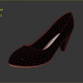 Stylish Black Leather High Heel Shoes With Pink Sole Edge And Stiletto Heel Design