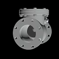 Industrial Metal Component With Circular Flange And Bolted Top Cover For Piping Connections