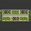 Vegetable Display Shelf With Transparent Glass Cover And Multiple Compartments For Green Vegetables